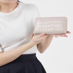 《一番人気！選べる7色》ラウンドファスナー・長財布☆彡大容量・カード12枚収納・クロコダイル型押しレザー・くすみカラー 11枚目の画像