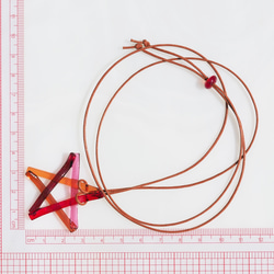 玻璃星星「星星[紅色]」項鍊[可以選擇繩子的顏色和長度][定制]≪免運費≫ 第2張的照片