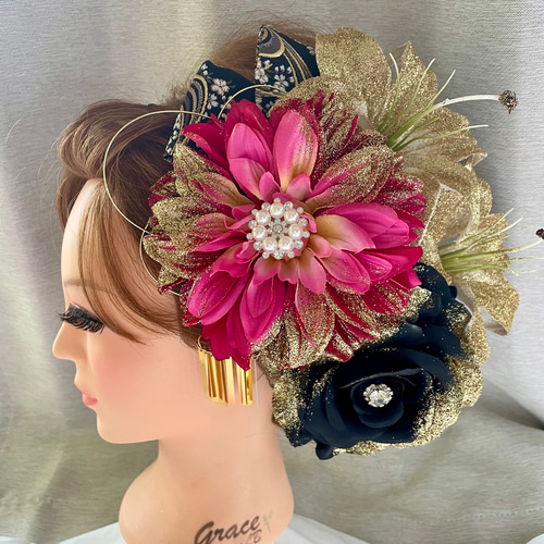 ピンク 和装髪飾り 振袖髪飾り 着物髪飾り 色打掛髪飾り✾ ヘッド