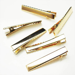 Q-169 ヘアクリップ☆46mm/ブロンズゴールド☆6個 髪留め ヘア
