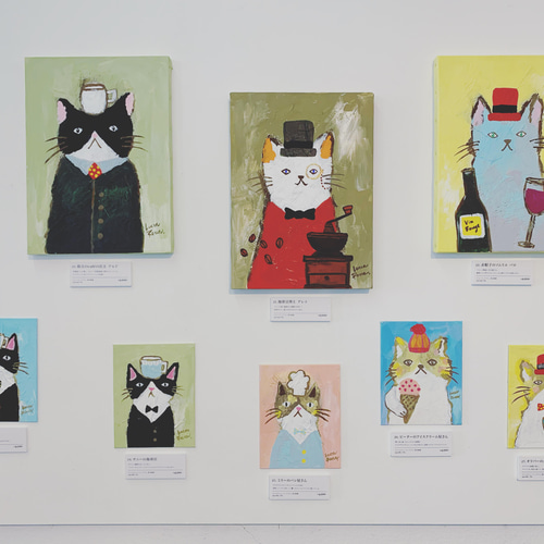 絵画。原画【かわいい黒猫と3つの赤いリンゴ】 絵画。原画手描き【かわいい猫ちゃんが赤いリンゴを持ち上げている】