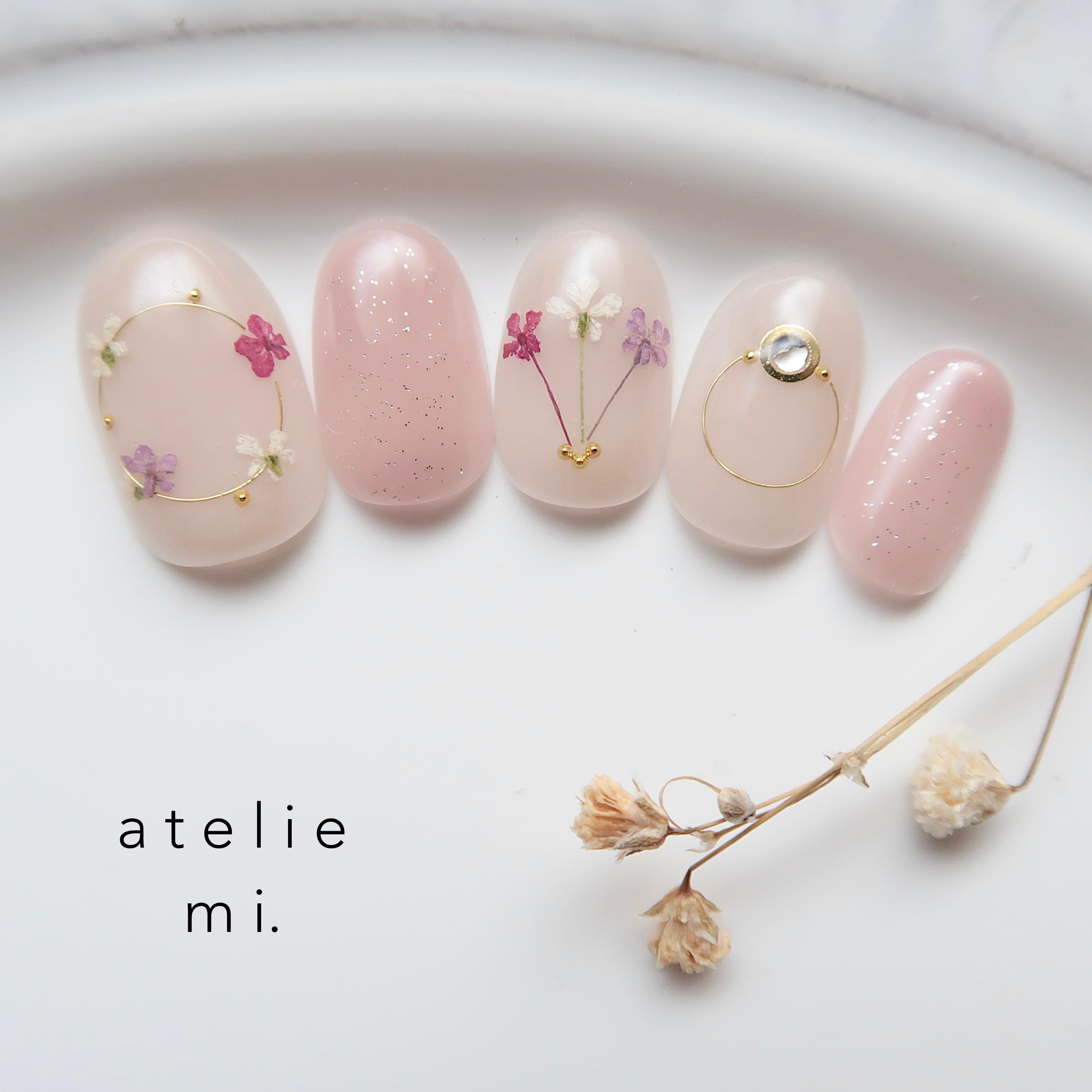 ♡涼しげドライフラワー♡ ネイルチップ　ハンドメイド ♡涼しげドライフラワー♡ ネイルチップ ハンドメイド - メルカリ