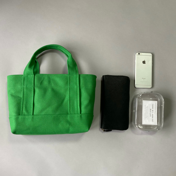 (S)少しだけ自分へのご褒美ミニトート「 ALL  」(モスグリーン） 5枚目の画像