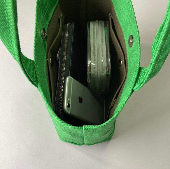 (S)少しだけ自分へのご褒美ミニトート「 ALL  」(モスグリーン） 4枚目の画像