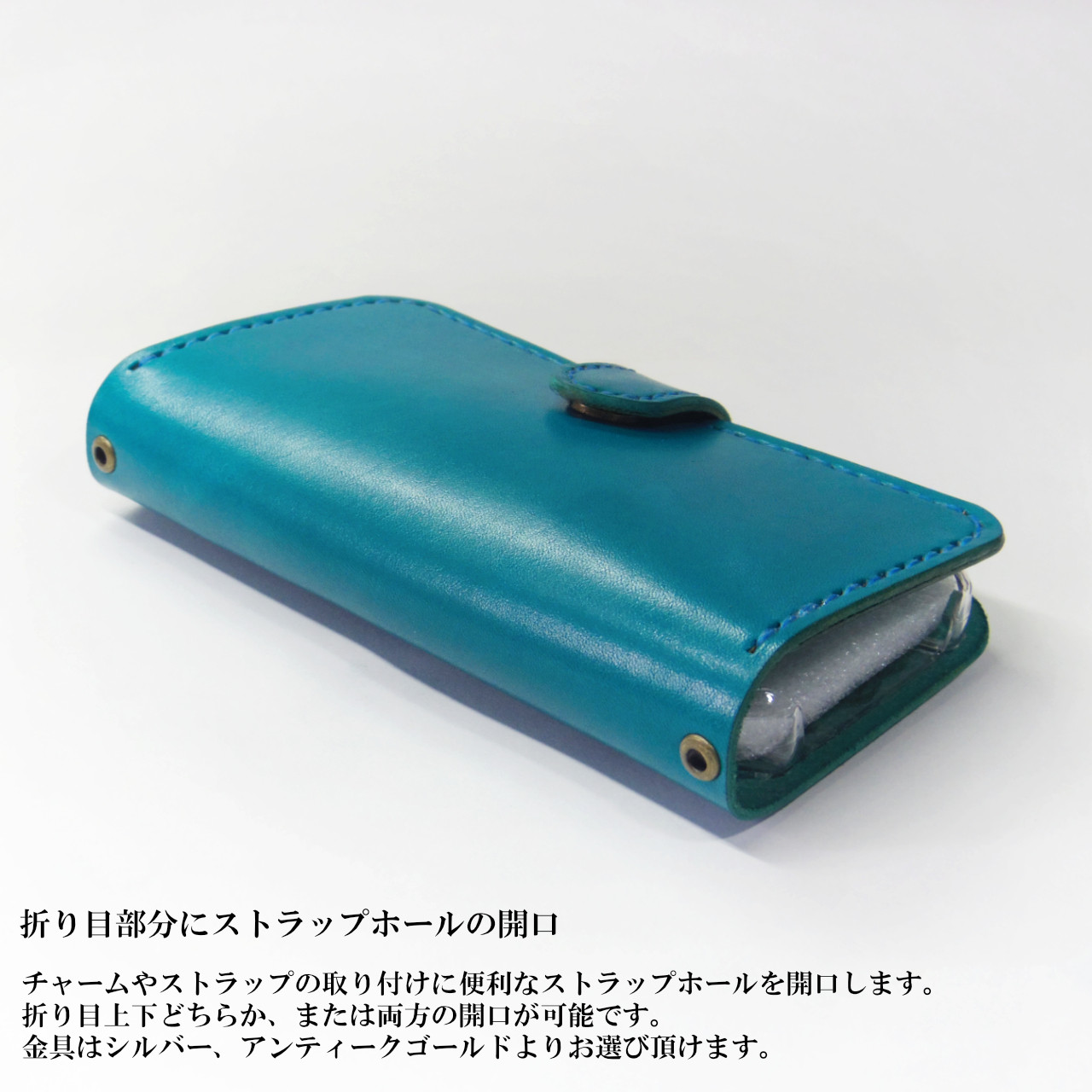 側面留め牛革レザーケース iPhone,Android 多機種制作 スマホケース 手帳型 ワインレッド 臙脂色