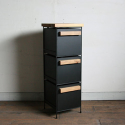 古材杉とアイアンの縦長チェスト【サイズオーダー可】 チェスト