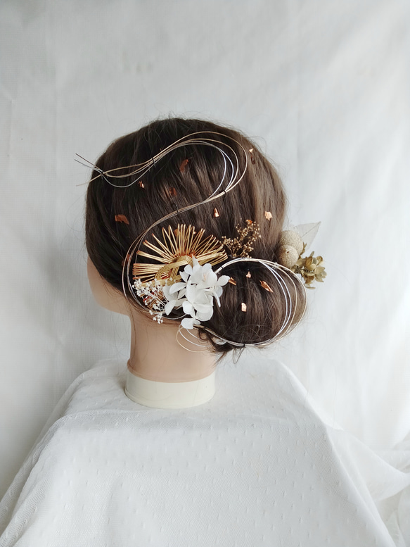 A3 ドライフラワー 水引 成人式髪飾り 和装髪飾り 卒業式 成人式前撮り