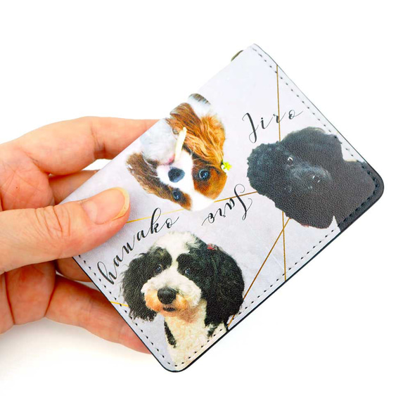 世界にひとつ うちの子 親ばか オーダーメイド 薄型 カードケース 定期入れ メモリアル メンズ 猫 犬 写真　ペット 1枚目の画像