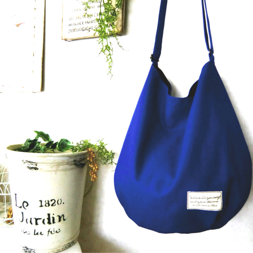 ななめがけできる☆図書袋（ブルー） ななめがけできる☆図書袋（ブルー）