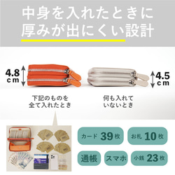 【3日以内発送】カード収納39枚！ Wラウンドファスナーマルチウォレット　グレージュ　エンボス　MH1277 11枚目の画像