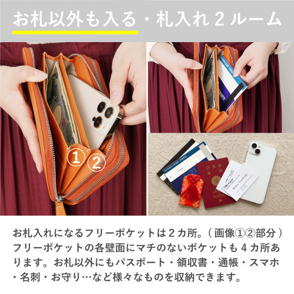 【3日以内発送】カード収納39枚！ Wラウンドファスナーマルチウォレット　グレージュ　エンボス　MH1277 10枚目の画像