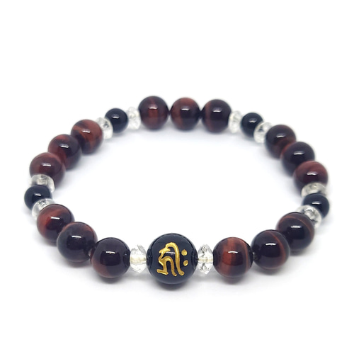 選べる梵字】レッドタイガーアイ 十二神将 ブレスレット ブレスレット