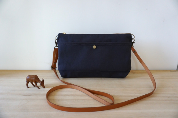 当店人気NO.2 浜松帆布サコッシュ (M)黒 2枚目の画像