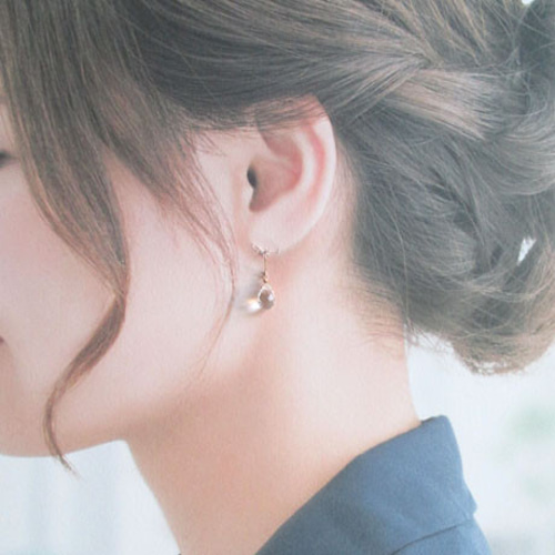 K18・K10】 水晶 ブリオレットカット 1粒ピアス－イヤリング変更