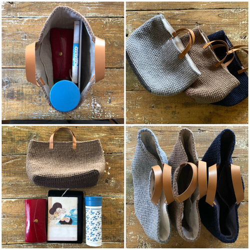wool100/毛糸のトートバッグ/M トートバッグ clover 通販