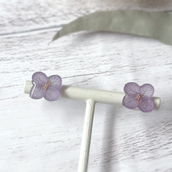 【再販】シンプル ライラック紫陽花のピアス/イヤリング 3枚目の画像