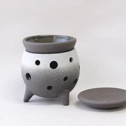 黒陶茶香炉またはアロマポット(丸) 2枚目の画像