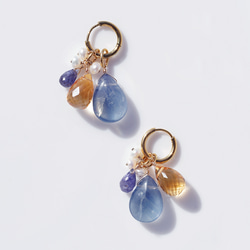 綺麗ブルーフローライトマーキスたわわピアスチャーム 綺麗ブルーフローライトマーキスたわわピアスチャーム