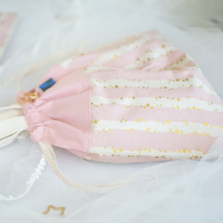 キラキラstar☆の体操着袋(着替え袋):pink｜サイズ変更対応 3枚目の画像