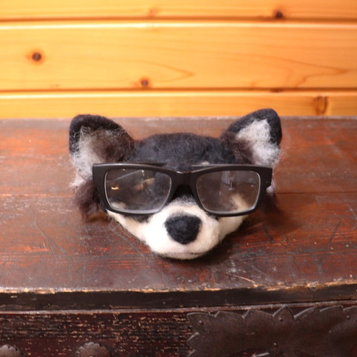 めがね置き犬【チワワ】くろみつ その他インテリア雑貨 上杉こまめ