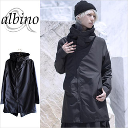 燕尾デザインラップ型ハイネックミリタリーコート コート albino 通販 