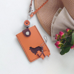 《特集掲載》【受注制作】犬シルエット パスケース【お好きな犬種で制作】リール付 名入れ可 犬種グッズ ※袋ラッピング無料 15枚目の画像