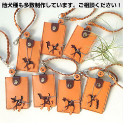 《特集掲載》【受注制作】犬シルエット パスケース【お好きな犬種で制作】リール付 名入れ可 犬種グッズ ※袋ラッピング無料 17枚目の画像