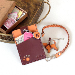 《特集掲載》【受注制作】犬シルエット パスケース【お好きな犬種で制作】リール付 名入れ可 犬種グッズ ※袋ラッピング無料 13枚目の画像