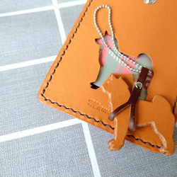 《特集掲載》【受注制作】犬シルエット パスケース【お好きな犬種で制作】リール付 名入れ可 犬種グッズ ※袋ラッピング無料 16枚目の画像