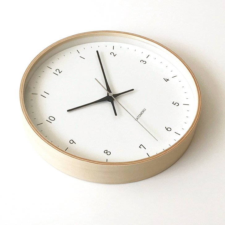 KATOMOKU plywood clock 12 ナチュラル km-80NA 掛け時計 木製 静か