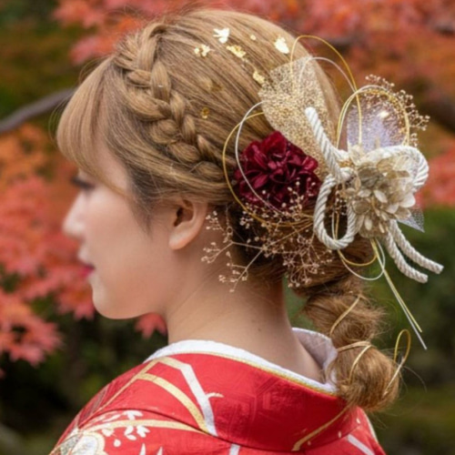 成人式用髪飾り♥卒業式髪飾りドライフラワーヘア飾り 振袖 和装 着物