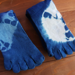 〘受注生産〙薬草染め wild silk&organic socks*2set sale有り✡草木染め5本指靴下 3枚目の画像