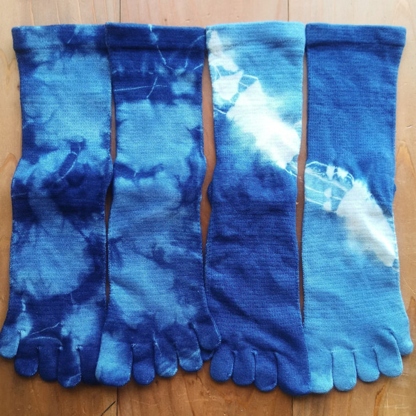 [訂做] 草本染色野絲&amp;有機襪 *2 套出售 ✡ 草本染色五指襪 第2張的照片