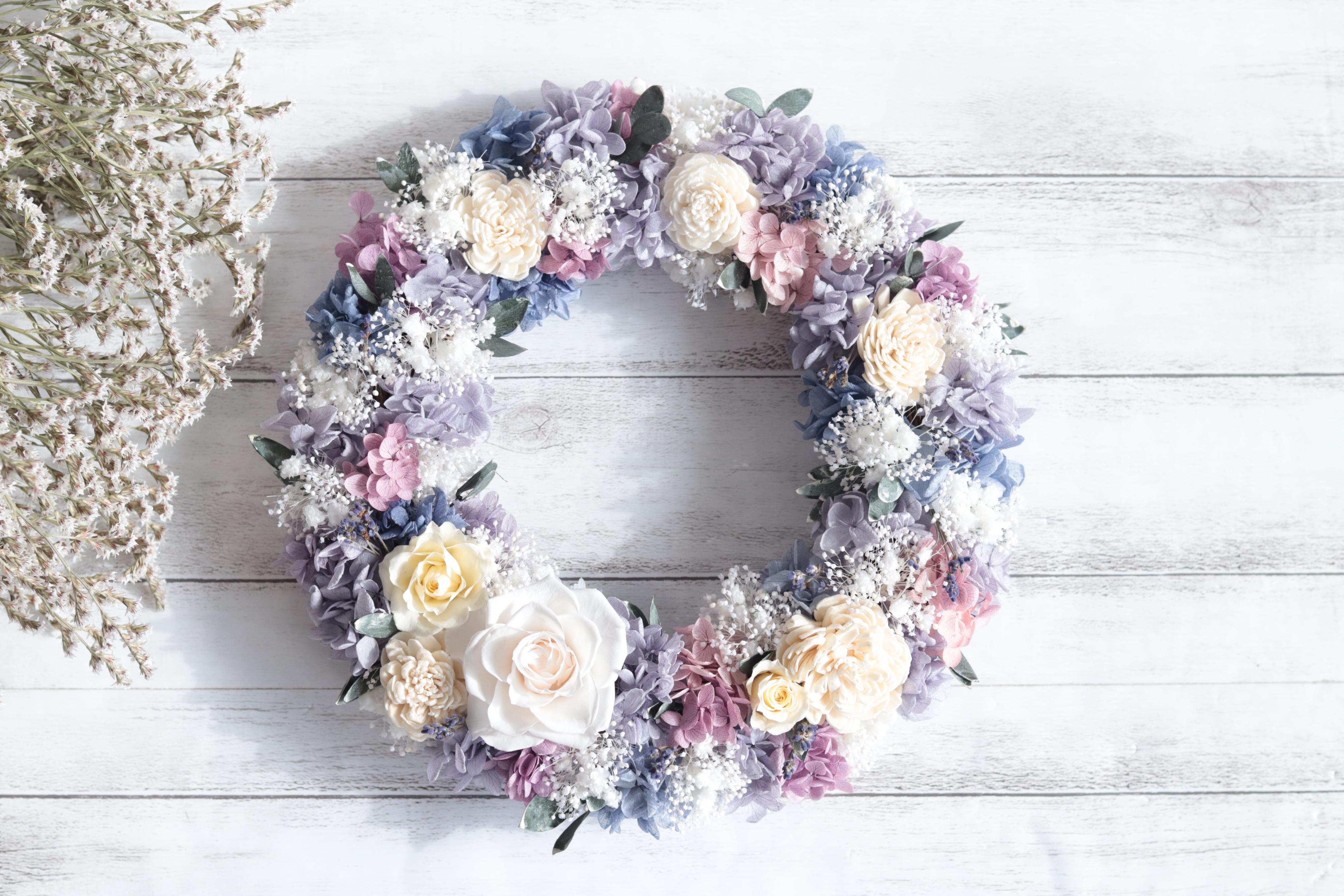 北欧風ノルディックリース＊ウェルカムボード付きに変更可＊受付・ウェルカムスペース＊結婚・誕生日など贈り物ギフトにも◎