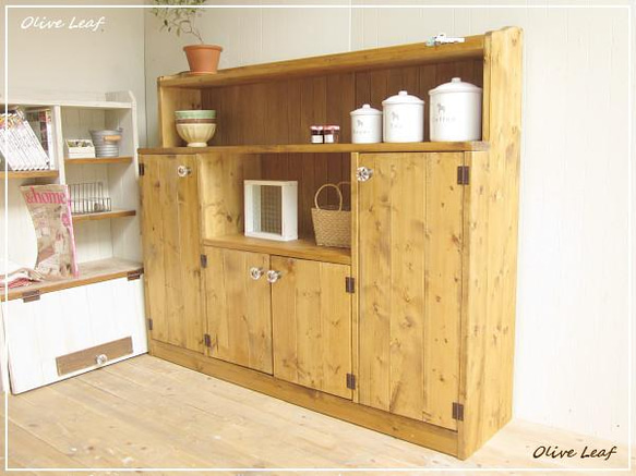 サイズ、デザインオーダー可！超ワイド４扉ローラック●シャビーエスプレッソ受注製作 サイズ、デザインオーダー可！超ワイド4扉ローラック○シャビー