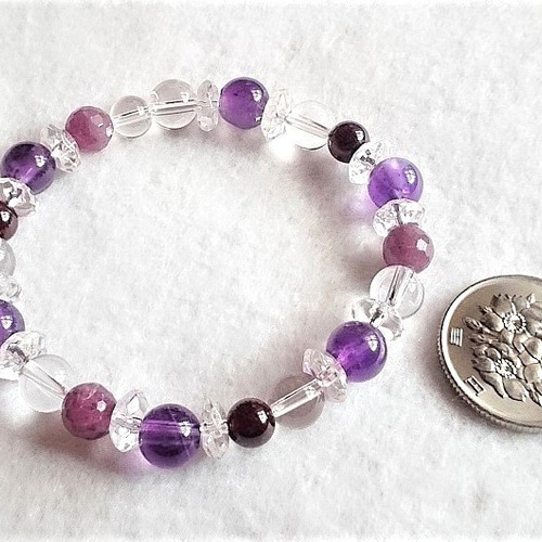 夢の達成へと導く 誕生石* ルビー・アメジスト・ガーネット・水晶の