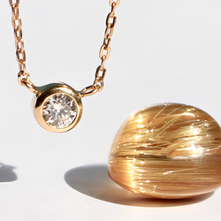 Round brilliant Diamond Necklace / K18YG 1枚目の画像