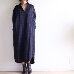 拉絨棉質格紋連衣裙NO.21 第10張的照片