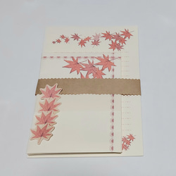 [紅葉さま専用］手書きプレート2点 一筆箋｜紙シリーズ｜一筆箋 箔 もみじ柄 赤（89537006