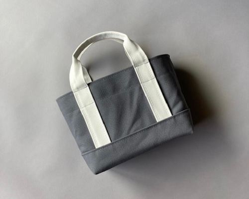 S)少しだけ自分へのご褒美ミニトート「 grip 」（ グレー × ホワイト