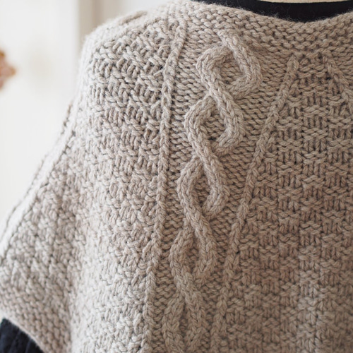 編み図】ポンチョ風ボレロ 編み図・パターン Natural knit ecru* 通販