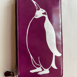 ペンギン 長財布　マルチ財布、バック,　ハンドメイド 2枚目の画像