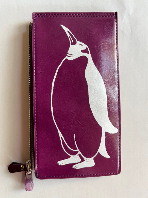 ペンギン 長財布　マルチ財布、バック,　ハンドメイド 2枚目の画像