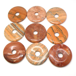 天然石材零件 P-Disk 圖片碧玉甜甜圈形狀（3 件組） ti-p-disk-20 約 30 毫米 第3張的照片