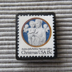 アメリカ　クリスマス切手ブローチ4037 1枚目の画像