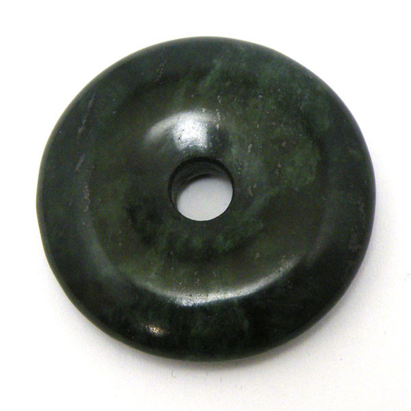 天然石件豌豆盤綠色蕾絲石甜甜圈形狀 ti-p-disk-63 約 40mm 第1張的照片