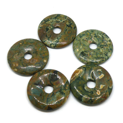 天然石材零件豌豆盤海洋碧玉甜甜圈形狀 ti-p-disk-64 約 40 毫米 第2張的照片