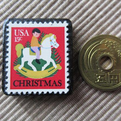 アメリカ　クリスマス切手ブローチ4040 3枚目の画像