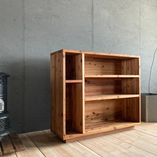 温かみのある杉無垢材の 食器棚｜本棚｜飾り棚｜シェルフ｜カップ