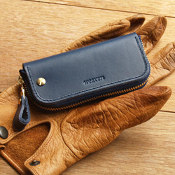 【週年慶特價 690】原價 1090【客製化刻字】Navy Blue 真皮鑰匙包 (英文刻印/禮盒包裝) 生日禮物 第5張的照片